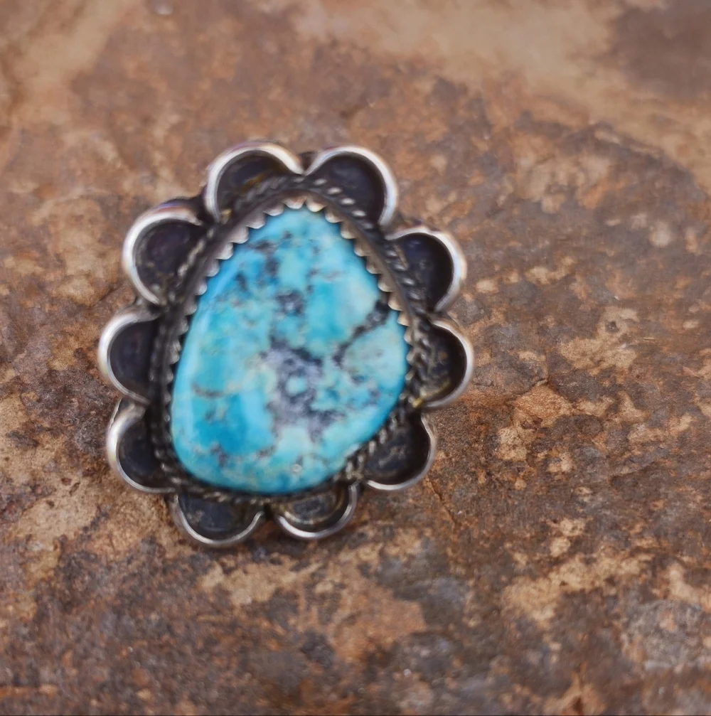 Sterling Silver Vintage TURQUOISE ring - Picture 16 of 17